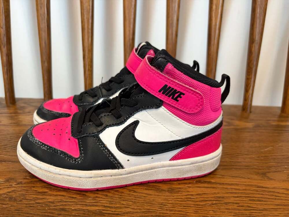 Nike Court Borough Mid 2 Size 12.5C Fierce Pink Black White Sneakers
